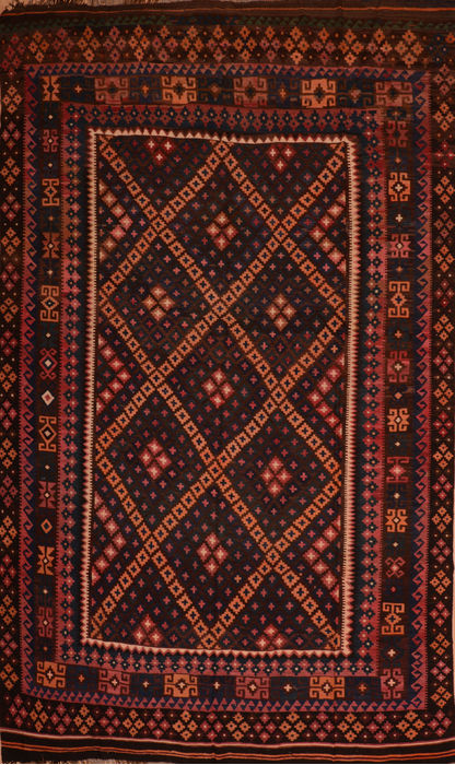 Kilim Blue Flat Woven 86 X 132 Area Rug 100-110450 Image 0