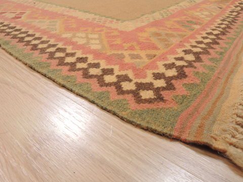 Kilim Beige Runner Flat Woven 51 X 97 Area Rug 100-110453 Image 4