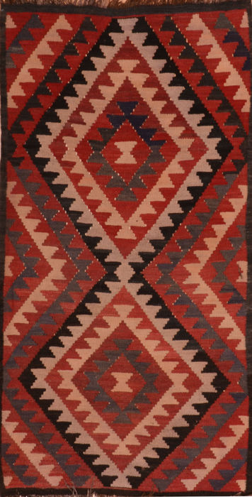 Kilim Red Runner Flat Woven 34 X 64 Area Rug 100-110454 Image 0