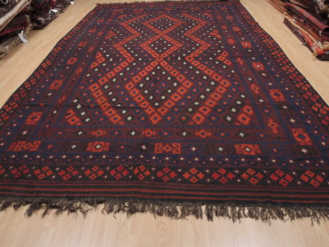 Kilim Blue Flat Woven 811 X 145 Area Rug 100-110462 Image 1