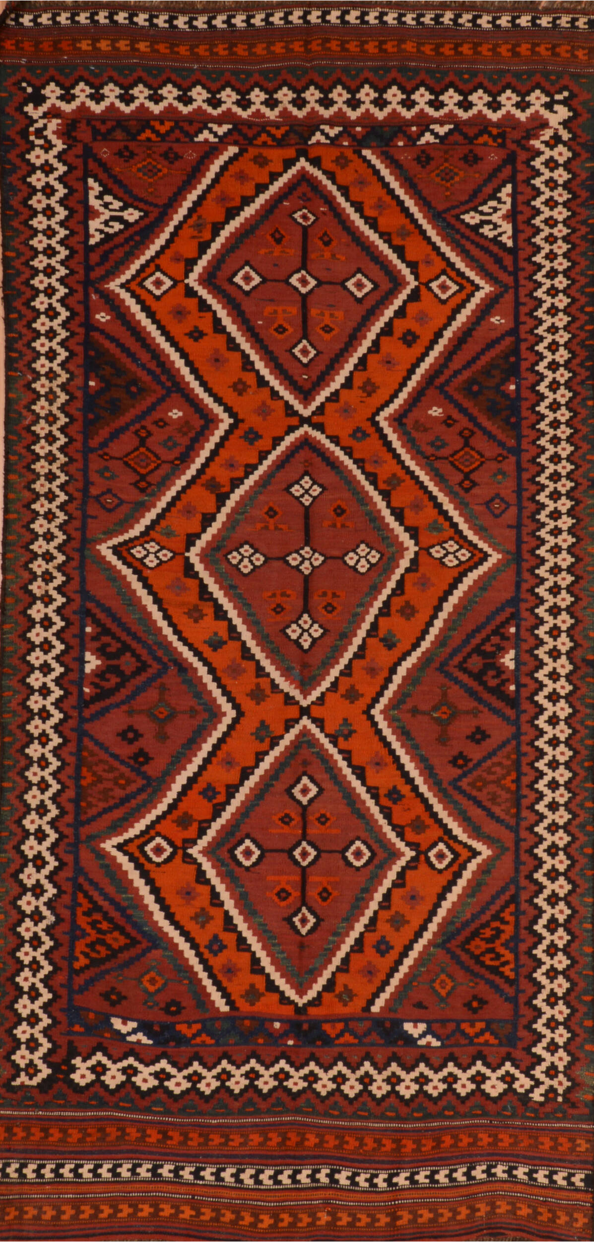 Afghan Kilim Red Rectangle 6x9 ft Wool Carpet 110471 | SKU 110471