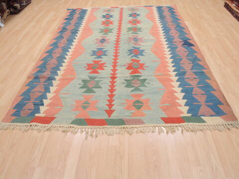 Kilim Blue Flat Woven 60 X 86  Area Rug 100-110473 Image 1