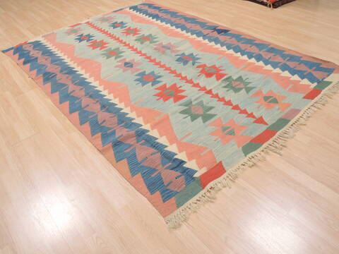 Kilim Blue Flat Woven 60 X 86  Area Rug 100-110473 Image 3