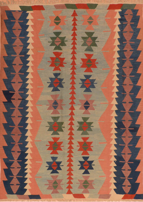 Kilim Blue Flat Woven 60 X 86  Area Rug 100-110473 Image 0