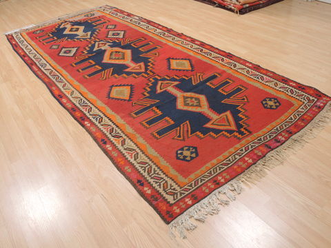 Kilim Red Runner Flat Woven 411 X 1010 Area Rug 100-110474 Image 3