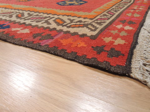 Kilim Red Runner Flat Woven 411 X 1010 Area Rug 100-110474 Image 4