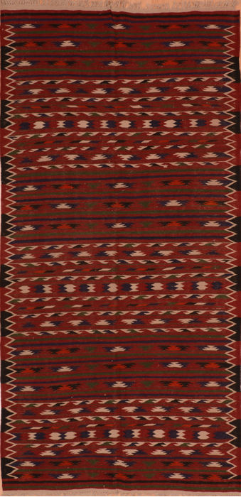 Kilim Red Runner Flat Woven 46 X 96 Area Rug 100-110475 Image 0