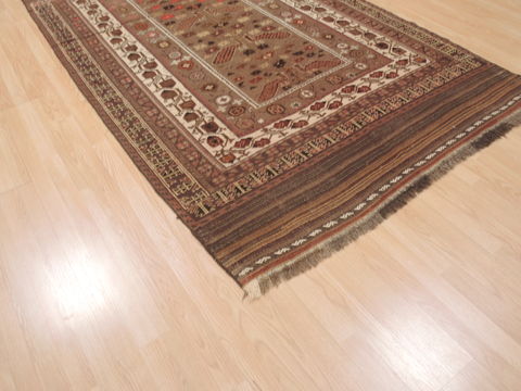Kilim Brown Flat Woven 57 X 92 Area Rug 100-110477 Image 3