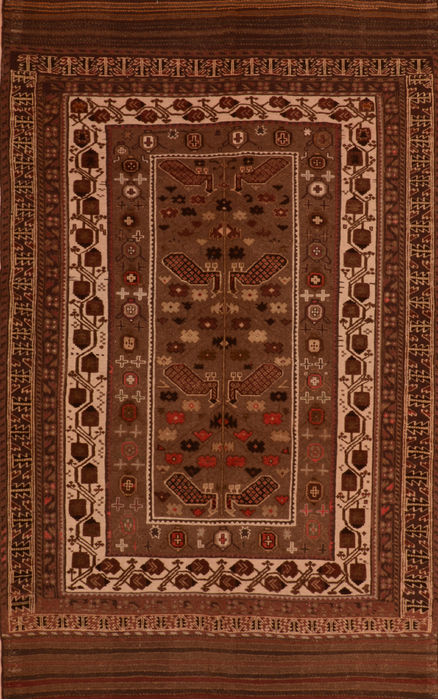 Kilim Brown Flat Woven 57 X 92 Area Rug 100-110477 Image 0