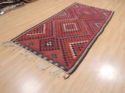 Kilim Red Flat Woven 45 X 83  Area Rug 100-110478 Image 2