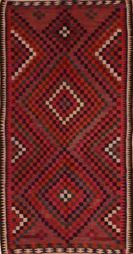 Kilim Red Flat Woven 4'5" X 8'3"  Area Rug 100-110478