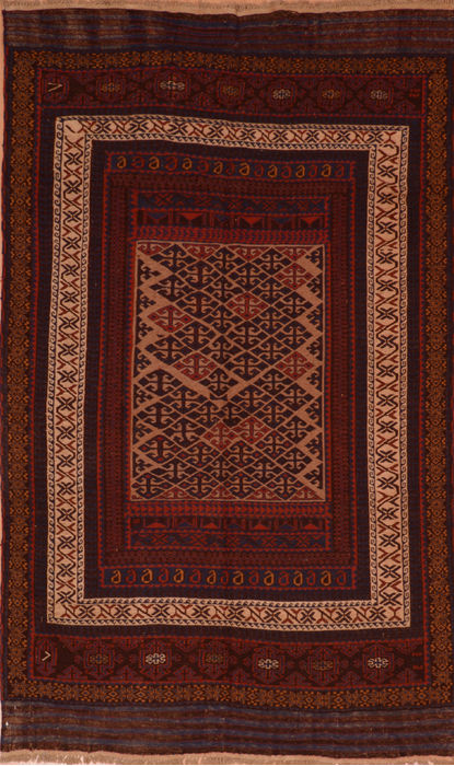 Kilim Blue Flat Woven 53 X 86 Area Rug 100-110479 Image 0