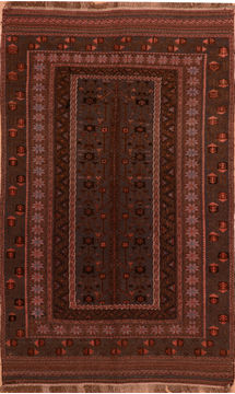 Kilim Brown Flat Woven 4'9" X 7'11"  Area Rug 100-110480