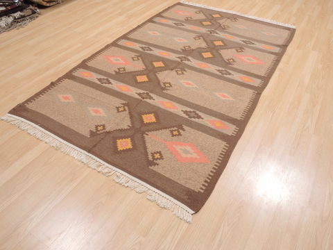 Kilim Brown Flat Woven 48 X 79 Area Rug 100-110486 Image 1