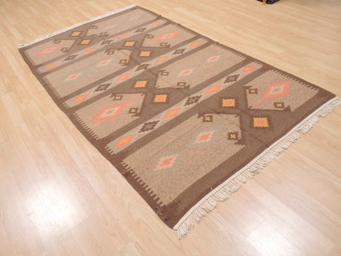 Kilim Brown Flat Woven 48 X 79 Area Rug 100-110486 Image 2