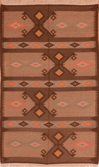 Kilim Brown Flat Woven 48 X 79 Area Rug 100-110486 Image 0