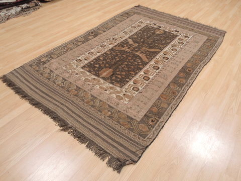 Kilim Brown Flat Woven 55 X 88 Area Rug 100-110491 Image 2