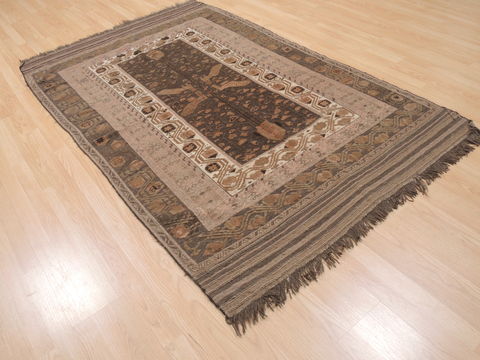 Kilim Brown Flat Woven 55 X 88 Area Rug 100-110491 Image 3
