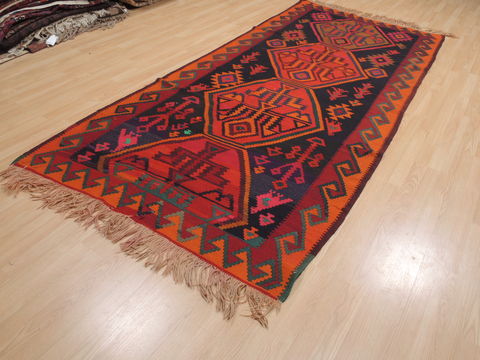 Kilim Red Runner Flat Woven 48 X 104 Area Rug 100-110495 Image 2