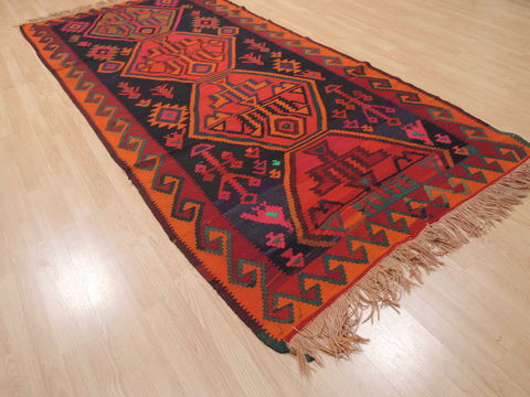 Kilim Red Runner Flat Woven 48 X 104 Area Rug 100-110495 Image 3