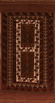 Kilim Brown Flat Woven 4'8" X 9'2"  Area Rug 100-110496