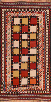 Kilim Red Flat Woven 4'7" X 9'2"  Area Rug 100-110500