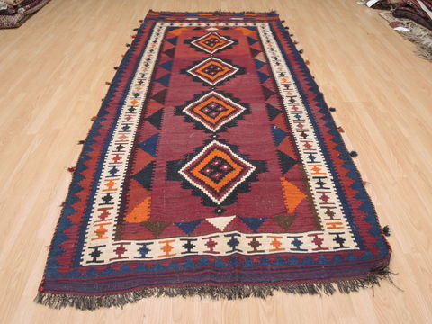 Kilim Red Runner Flat Woven 47 X 100 Area Rug 100-110503 Image 1
