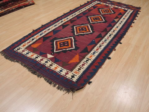 Kilim Red Runner Flat Woven 47 X 100 Area Rug 100-110503 Image 2