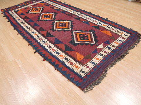 Kilim Red Runner Flat Woven 47 X 100 Area Rug 100-110503 Image 3
