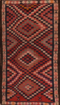 Kilim Multicolor Flat Woven 4'9" X 9'2"  Area Rug 100-110504