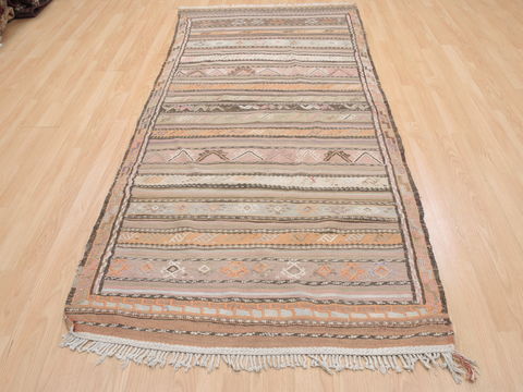 Kilim Beige Flat Woven 311 X 86 Area Rug 100-110505 Image 1