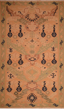 Afghan Kilim Beige Rectangle 11x16 ft Wool Carpet 110506