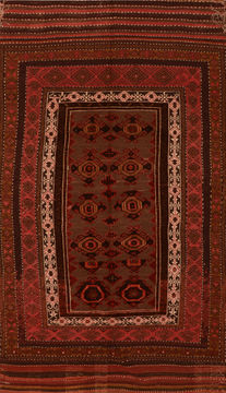 Kilim Red Flat Woven 5'2" X 9'4"  Area Rug 100-110507