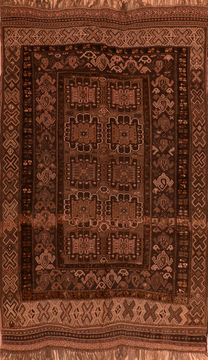 Kilim Brown Flat Woven 5'9" X 9'7"  Area Rug 100-110511