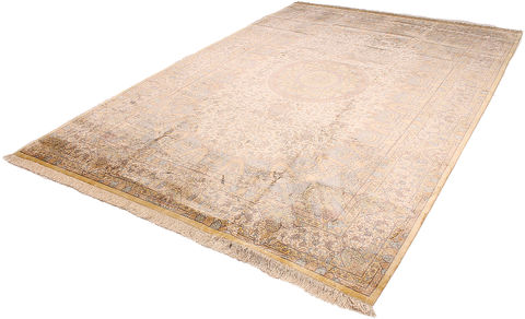 Qum Yellow Hand Knotted 67 X 910 Area Rug 254-110512 Image 6