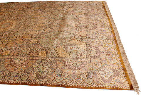 Qum Yellow Hand Knotted 67 X 97 Area Rug 254-110514 Image 5