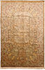 Qum Yellow Hand Knotted 67 X 97  Area Rug 254-110514 Thumb 0