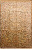 Qum Yellow Hand Knotted 67 X 97 Area Rug 254-110514 Thumb 0
