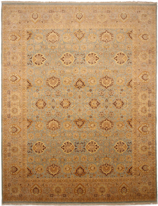 Tabriz Blue Hand Knotted 124 X 160 Area Rug 254-110522 Image 0
