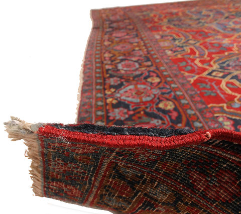 Heriz Red Hand Knotted 110 X 140 Area Rug 254-110526 Image 1