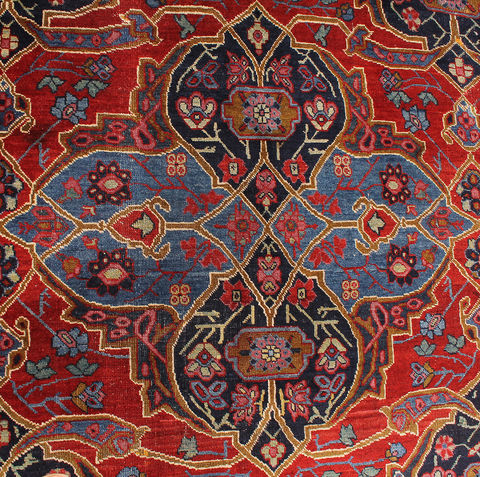 Heriz Red Hand Knotted 110 X 140 Area Rug 254-110526 Image 2