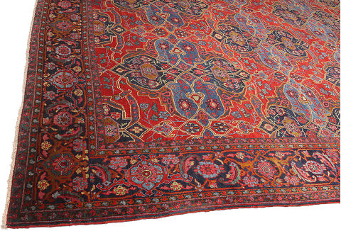Heriz Red Hand Knotted 110 X 140 Area Rug 254-110526 Image 3