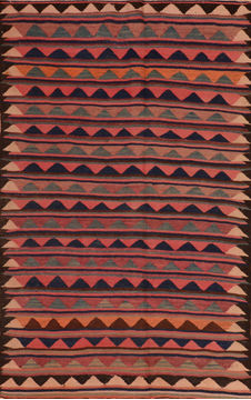 Kilim Red Flat Woven 4'6" X 7'9"  Area Rug 100-110527