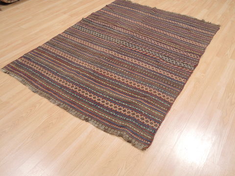Kilim Brown Flat Woven 47 X 63 Area Rug 100-110529 Image 2