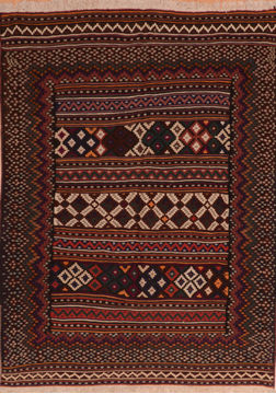 Kilim Brown Flat Woven 5'1" X 6'11"  Area Rug 100-110531