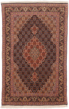 Persian Mahi Red Rectangle 3x5 ft Wool and Silk Carpet 110552