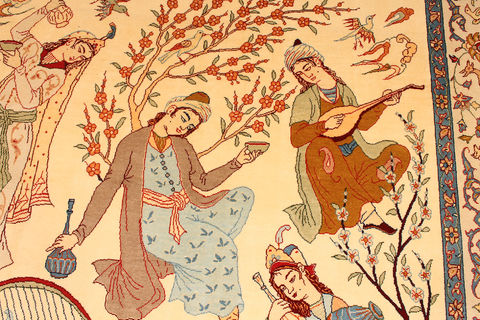 Isfahan Beige Hand Knotted 49 X 71 Area Rug 254-110553 Image 4