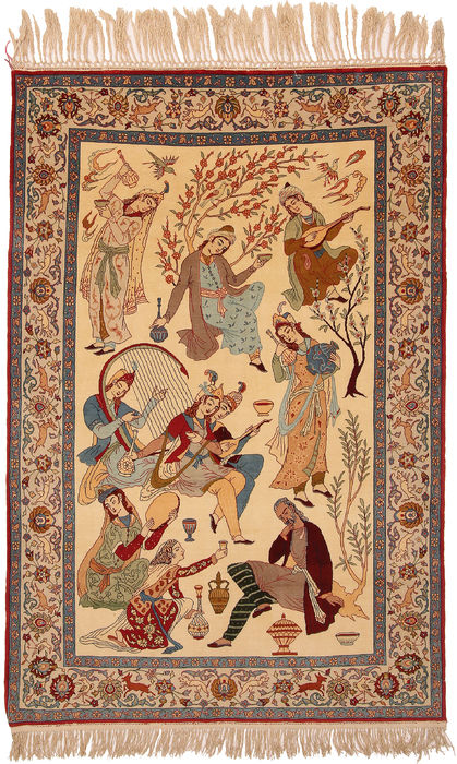 Isfahan Beige Hand Knotted 49 X 71 Area Rug 254-110553 Image 0