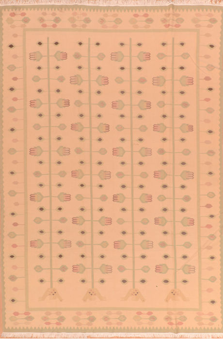 Kilim Beige Flat Woven 97 X 117 Area Rug 100-110557 Image 0