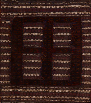 Kilim Red Square Flat Woven 3'8" X 4'1"  Area Rug 100-110566